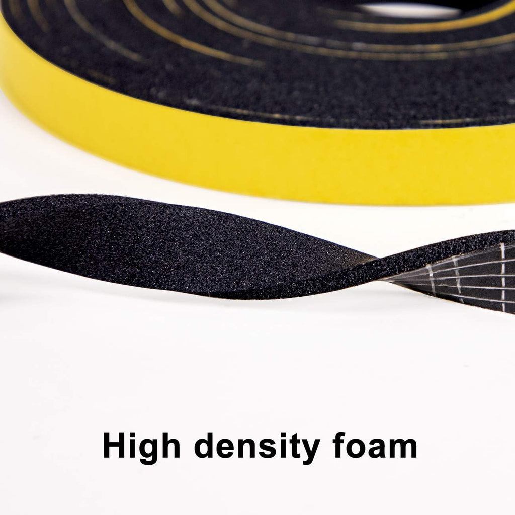 TORRAMI Weather Stripping for Windows 1/2 inch W x 1/4 inch T x 13 Ft Length,Foam Sealing Insulation Tape Weather Strip (Total 26 Ft Length, 2 Rolls of 13 Ft Each)