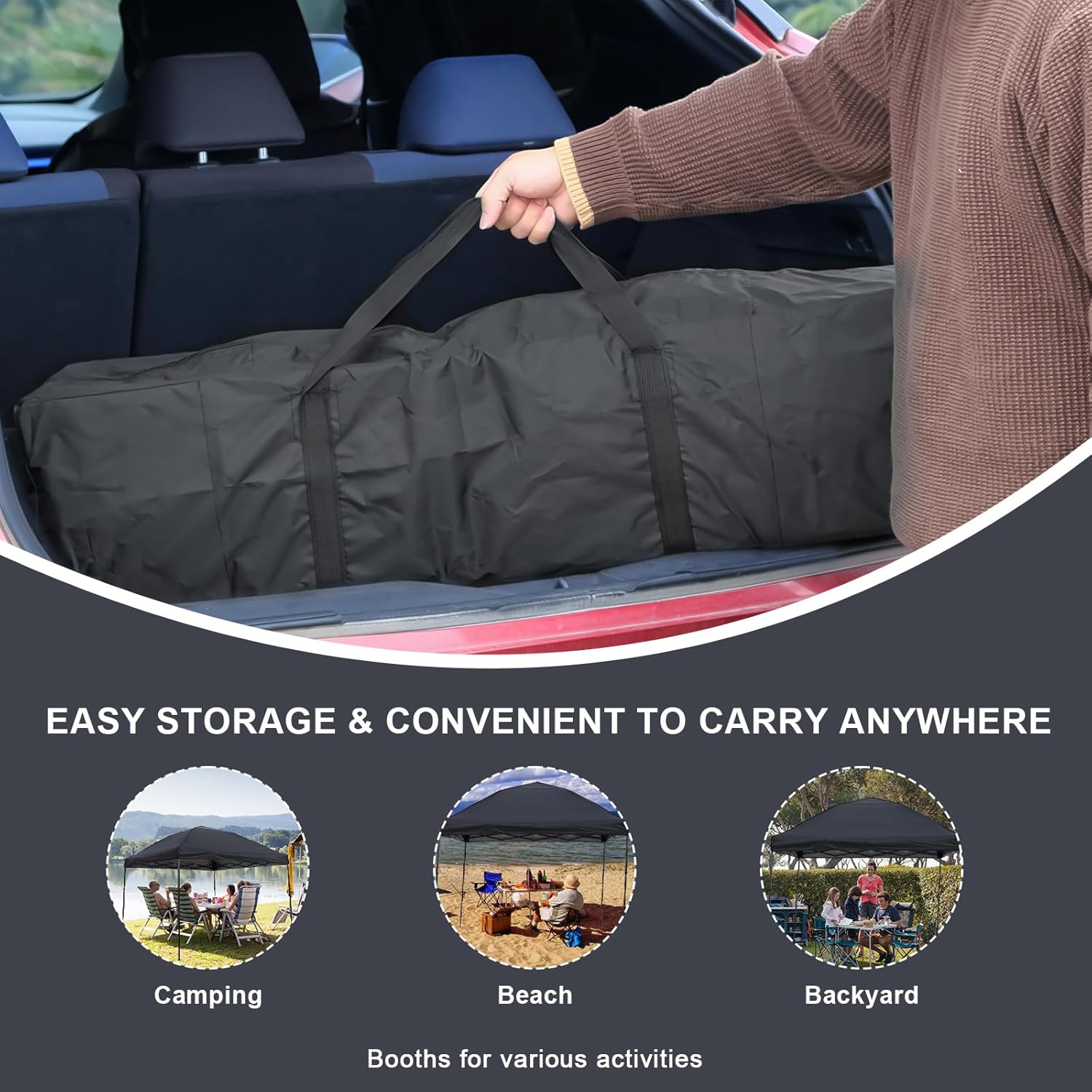 10x10 Pop Up Canopy Tent, Instant Outdoor Canopy with Sand Bags Waterproof Sun Shade Easy Up Tents for Parties,Canopy for Camping Beach Parties