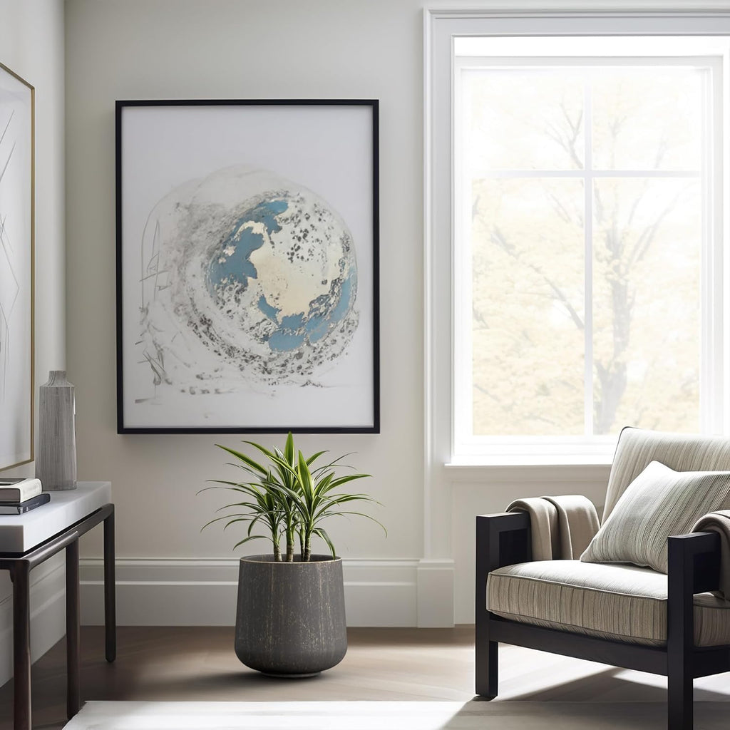 Kante 11.6" Dia Round Concrete Planter, Outdoor Indoor Large Plant Pots Containers with Drainage Hole and Rubber Plug for Home Garden Patio, Oil Rubbed Bronze