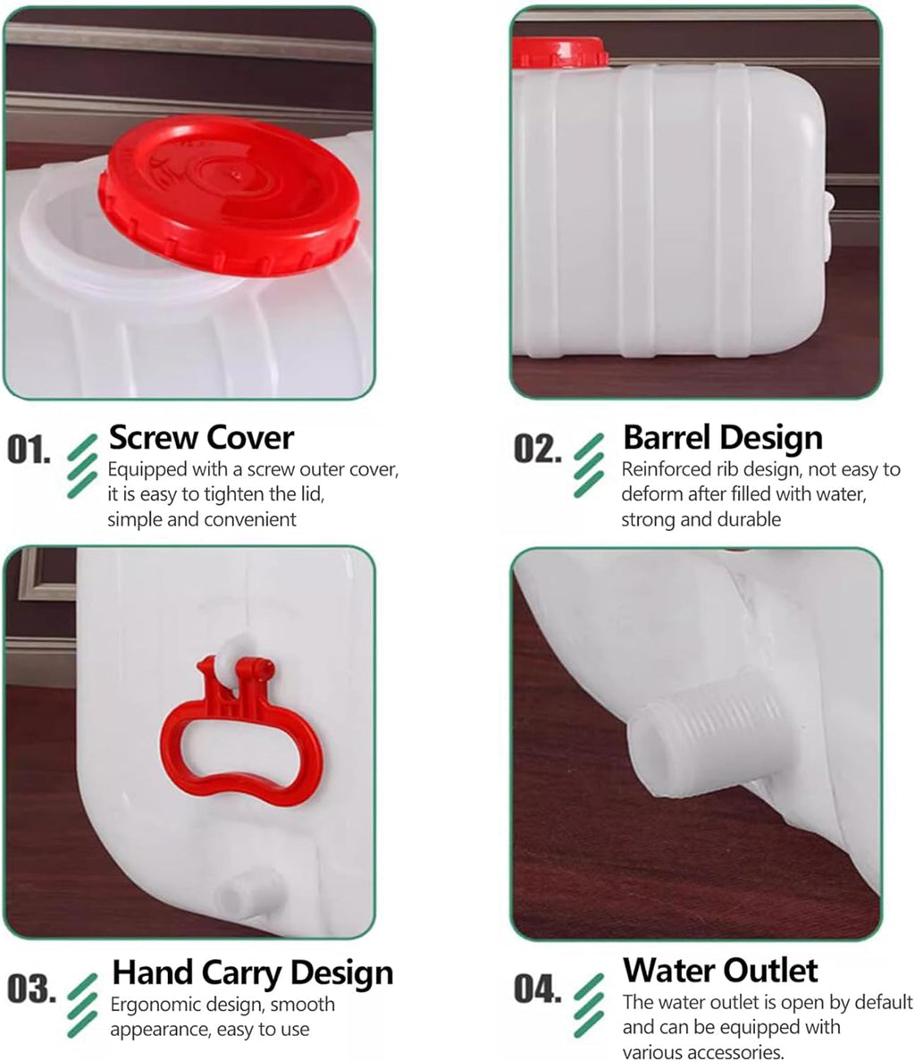 Large Capacity Water Container Plastic Water Tank with Faucet and 3M Water Pipe, Heavy Duty Water Storage Carrier Portable Durable for Outdoor Hiking Emergency Self-Driving(Size:200L/52.8Gallon)