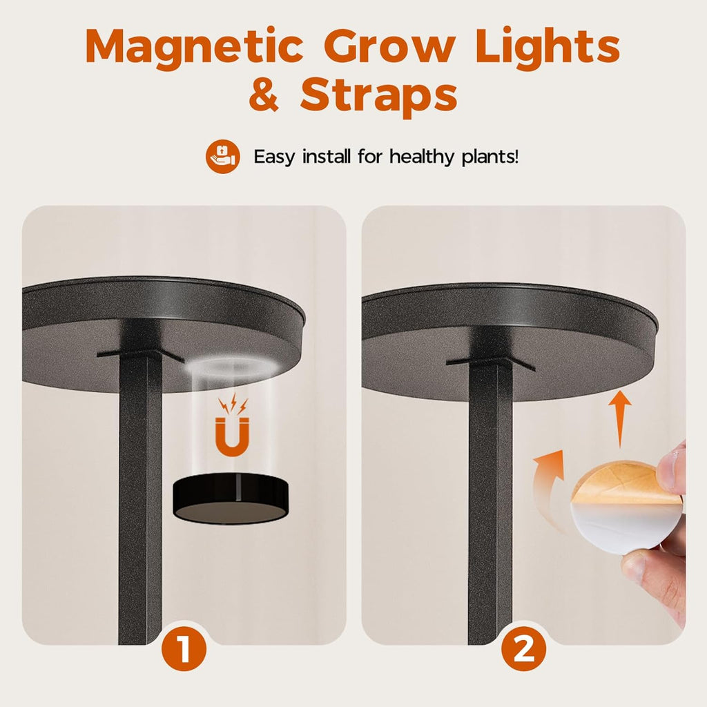 Bamworld Plant Stand with Grow Light, Corner Metal Flower Pot Stands for Multiple Plants, 4 Tier Heavy Duty Plant Shelf for Patio Garden Balcony Living Room Bedroom(Patent Design)