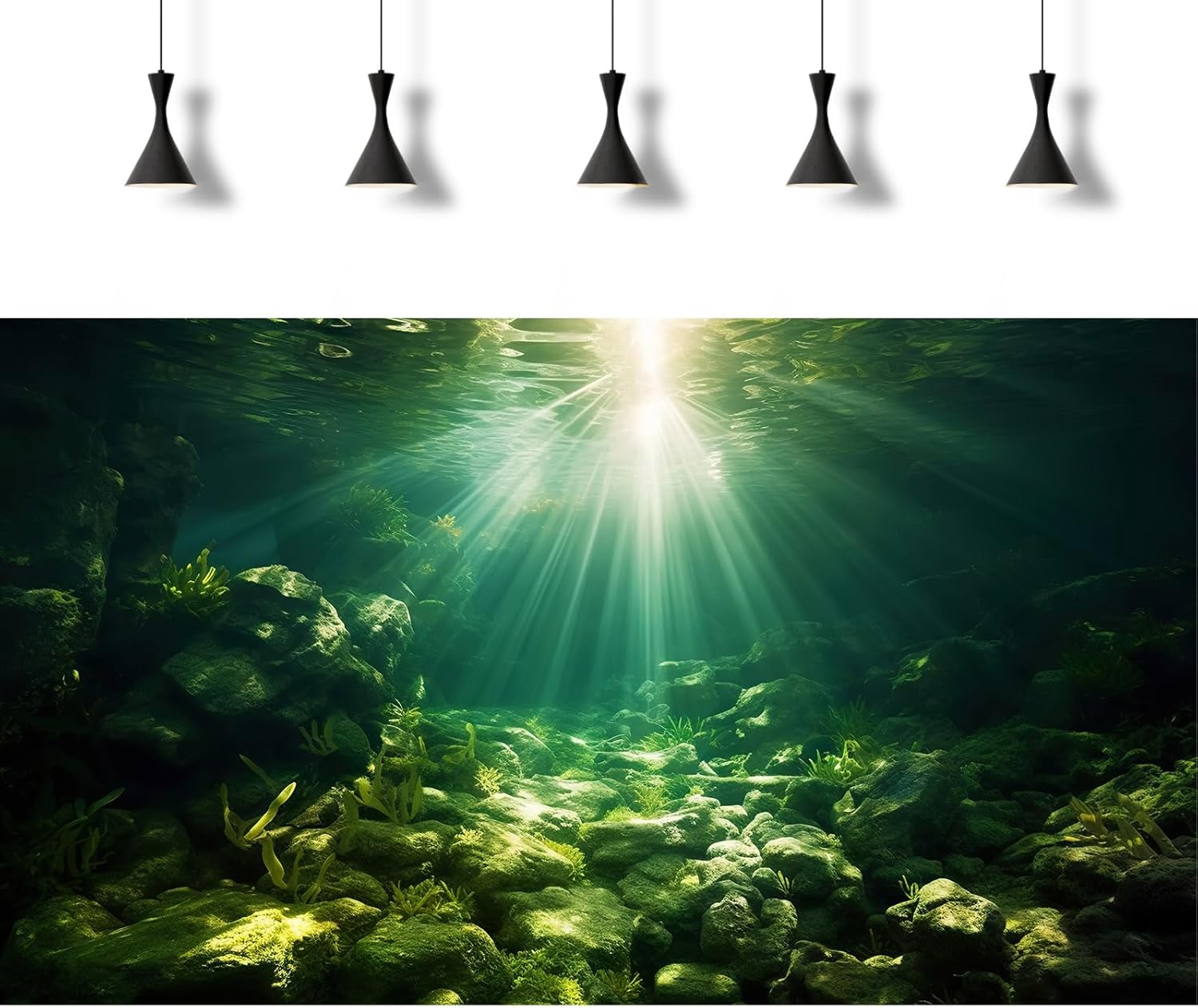 Underwater Sunray Aquarium Background Deep Ocean Rock Cave Fish Tank Background Under The Sea Coral Reef Aquarium Backgrounds Ocean Floor Tropical Fish Terrarium Backgrounds 72x18in