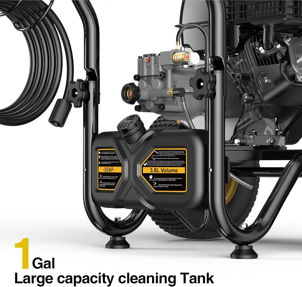 Heavy-Duty Gas Pressure Washer, 3600Psi at 2.7Gpm Power Washer,Portable, 30feet Pressure Hose,Industrial Style,Axial Cam Pump, for Siding, Driveway, House, Car, RV, Paint Preparation etc