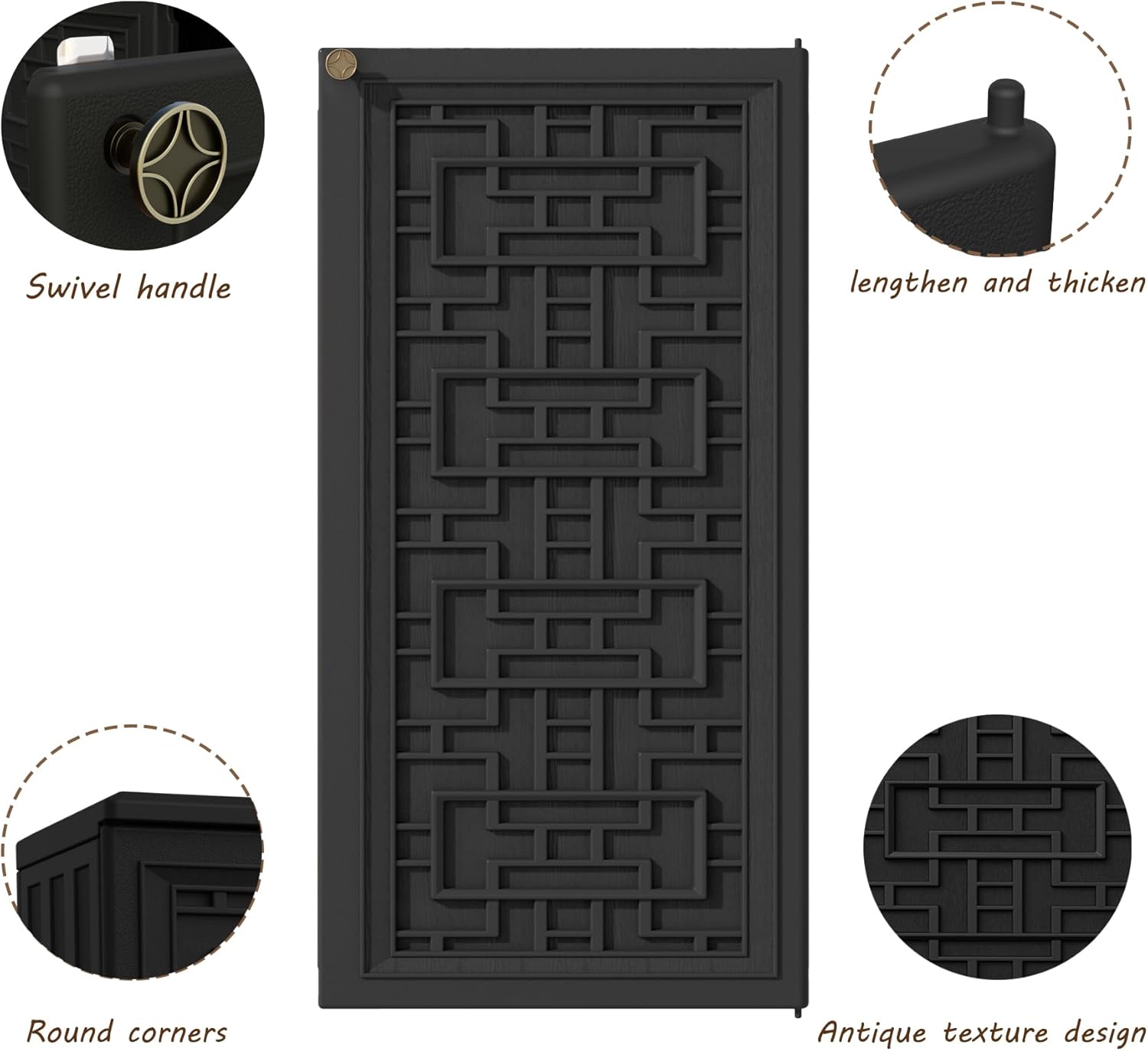 Indoor Outdoor Storage Cabinet Waterproof with Shelf,Plastic Storage Sheds Outdoor Cabinets for Patio/Garden/Backyard, Size 34.3''L*15''W*36.2''H（Black）