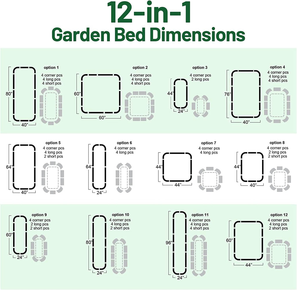 Olle Metal Raised Garden Bed Easy Quick Setup Metal Garden Bed 32" Tall, 12-in-1 for Growing Flowers Herbs DIY Gardening, Sage Green 32" Tall