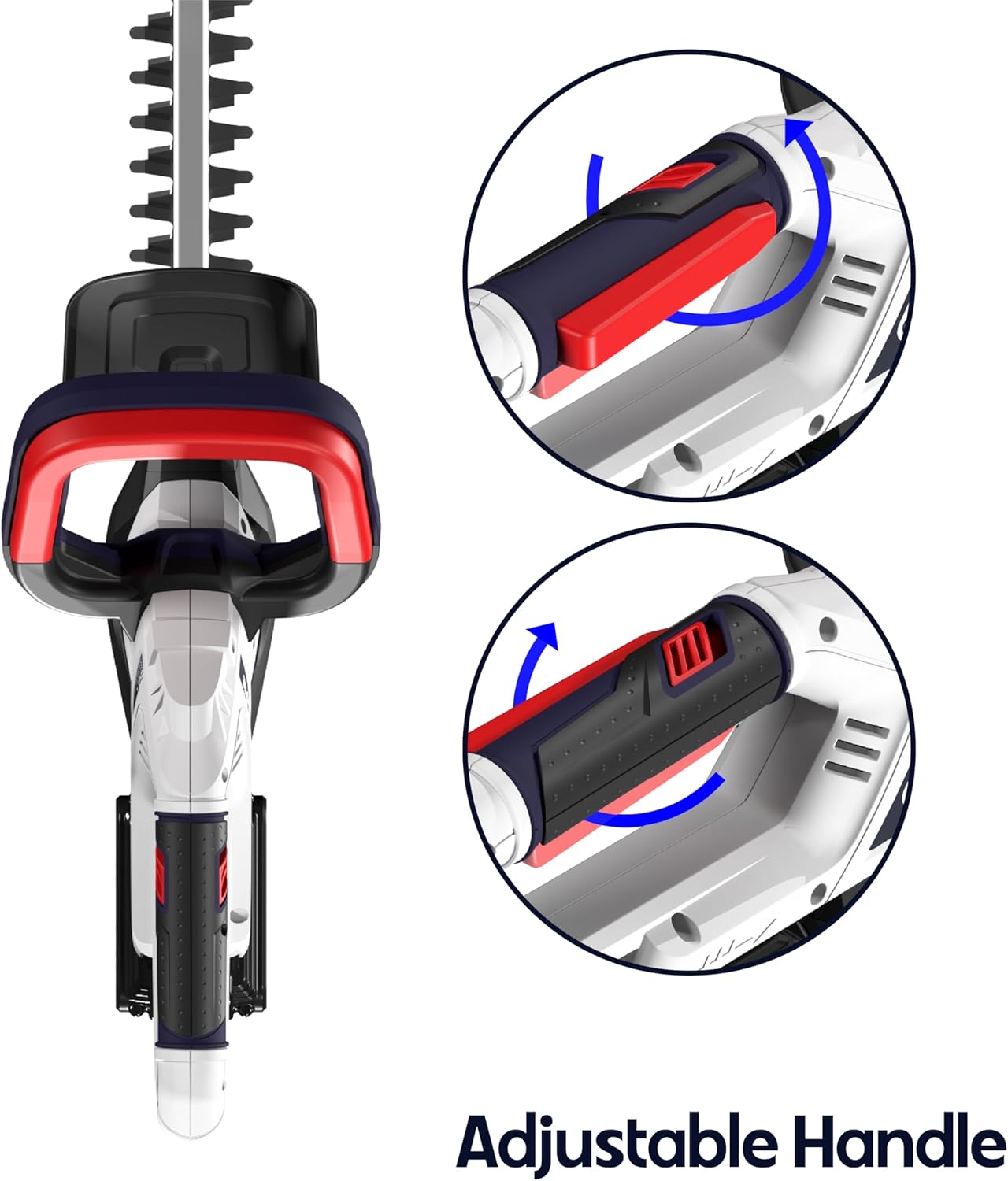 QWD 20v Cordless Hedge Trimmer Powered by Battery(Battery & Charger Included) with 20-Inch Blade & 40-Min Runtime,2200 cuts/Min,Lightweight Aluminum Body for Home Garden