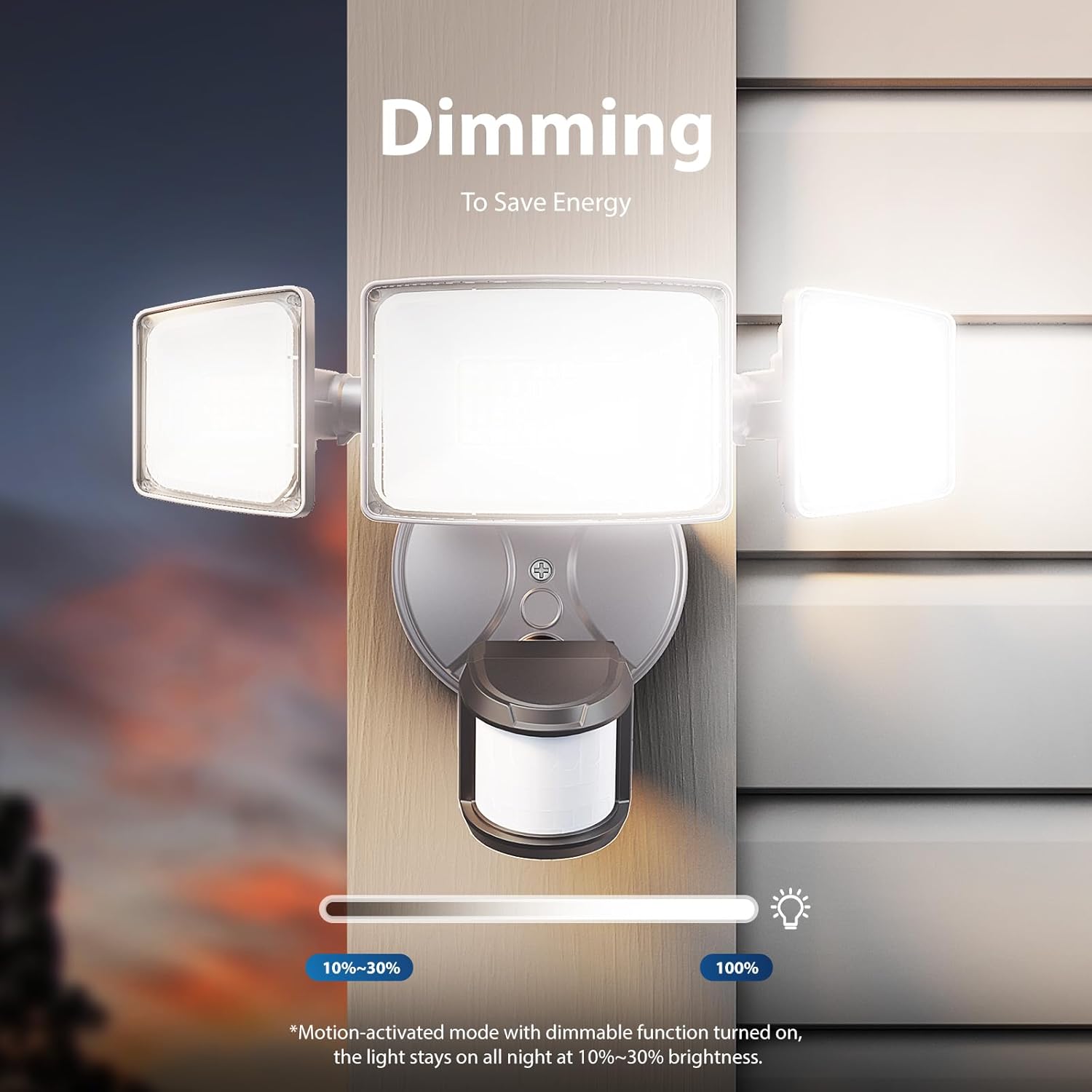 Onforu 75W LED Motion Sensor Outdoor Lights, Dusk to Dawn Flood Light Outdoor Motion Sensor, Hardwired Security Light Floodlights Outside 7500LM 6500K Daylight IP65 Waterproof (Gray)