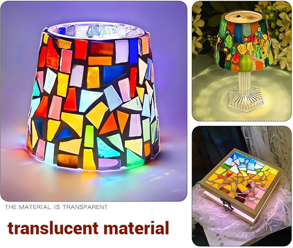 Silver Mixed Irregular Mosaic Glass Mosaic Tiles Pieces, 300g Mosaic DIY Set Adult Mosaic Set, Mosaic Craft Supplies Mosaic Making Supplies