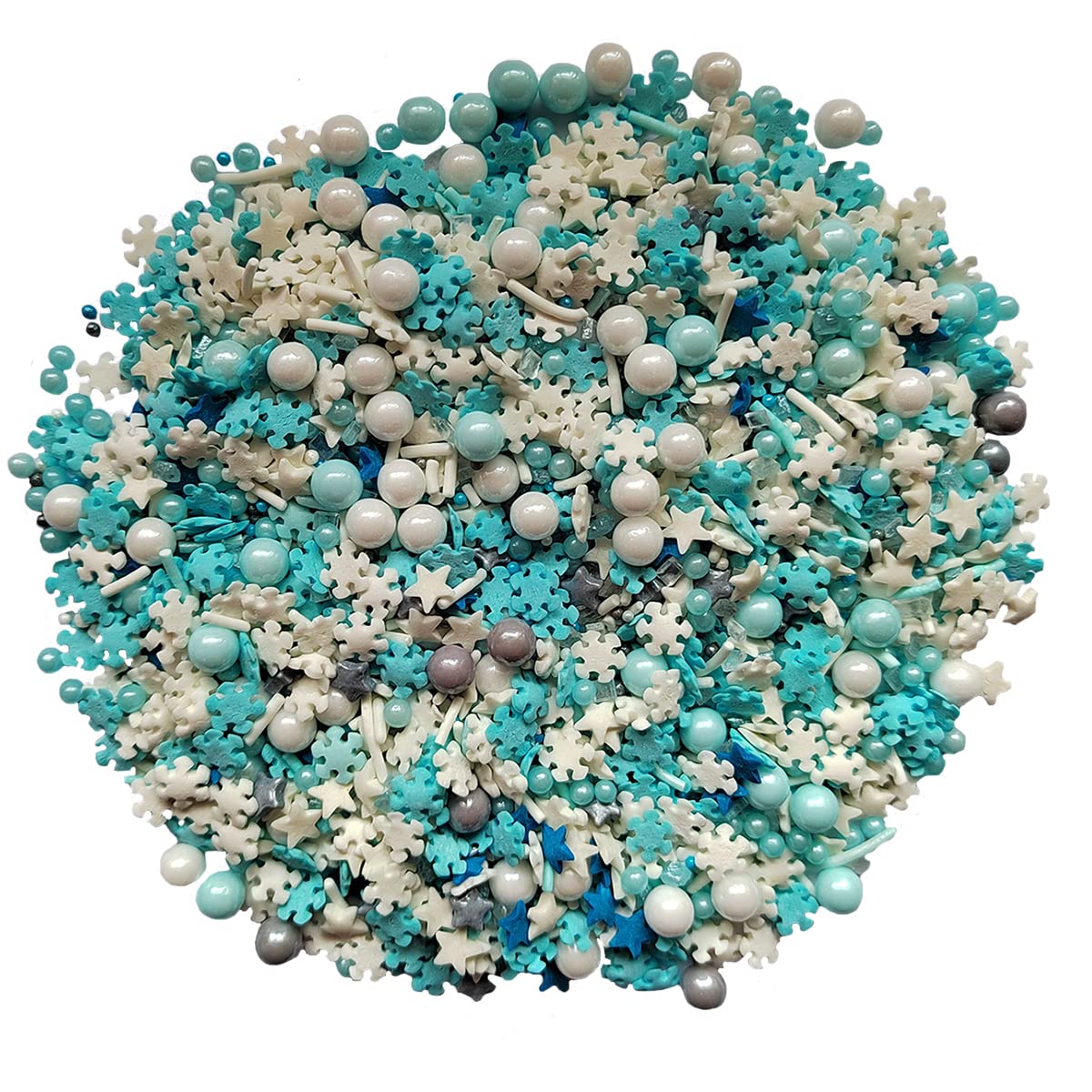 Homankit Frozen Sprinkles Candy Snowflake Pearl Sugar Cake Cupcake Toppers Cookie Ice Cream Dessert Decorations 3 Ounce