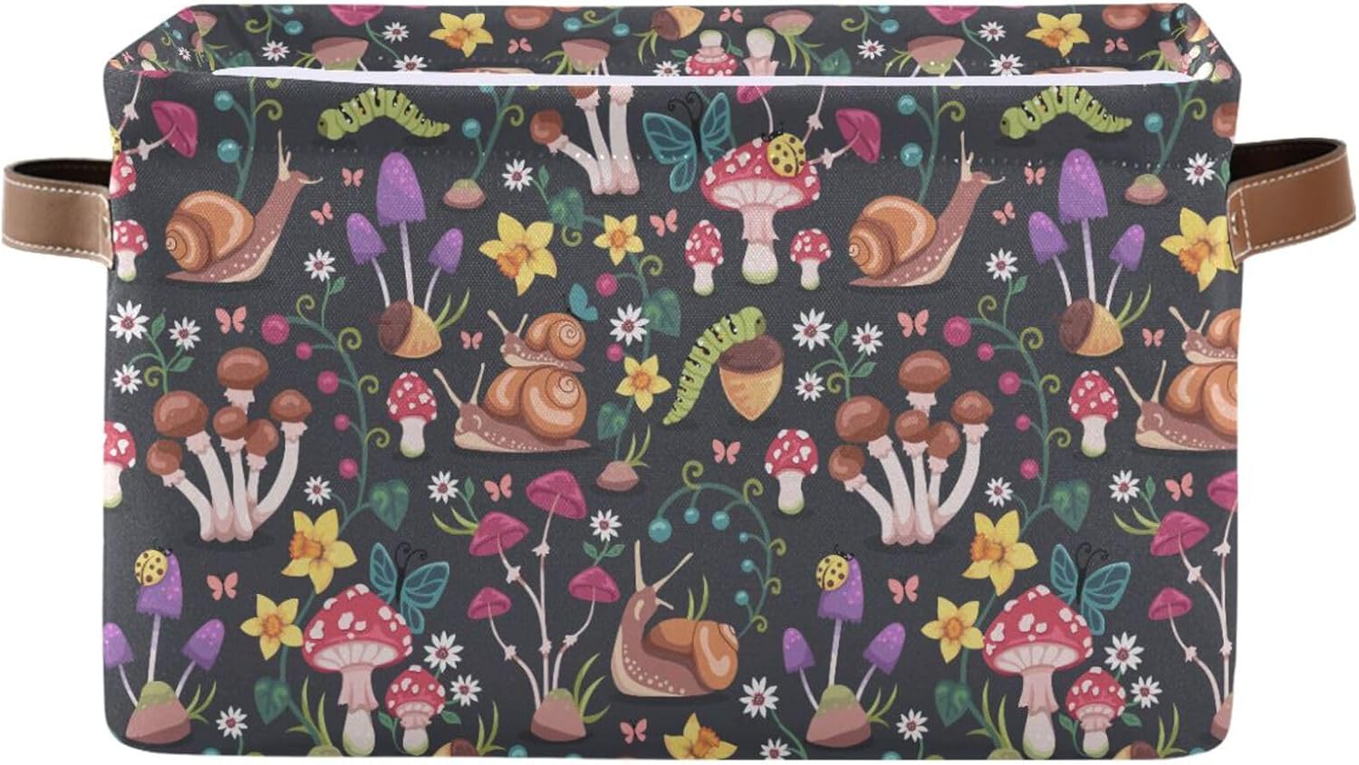 Mushroom Snail Rectangular Storage Basket Organizer Bin Shelf Baskets For Clothes Gifts For Home Office Dorm