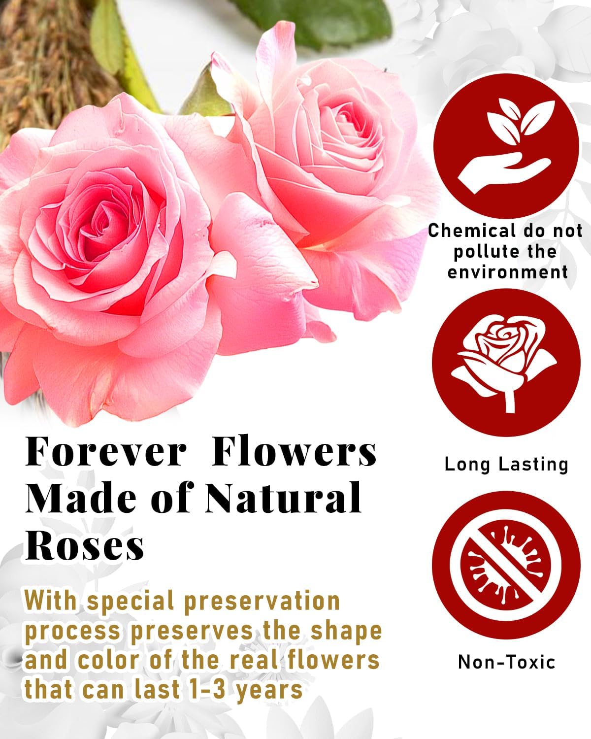 16 Flowers Preserved Roses Gifts for Women, Pink Forever Flowers Womens Birthday Gifts for Women Wife Friends Preserved Flower Rose Gift for Mom Her Wife gf