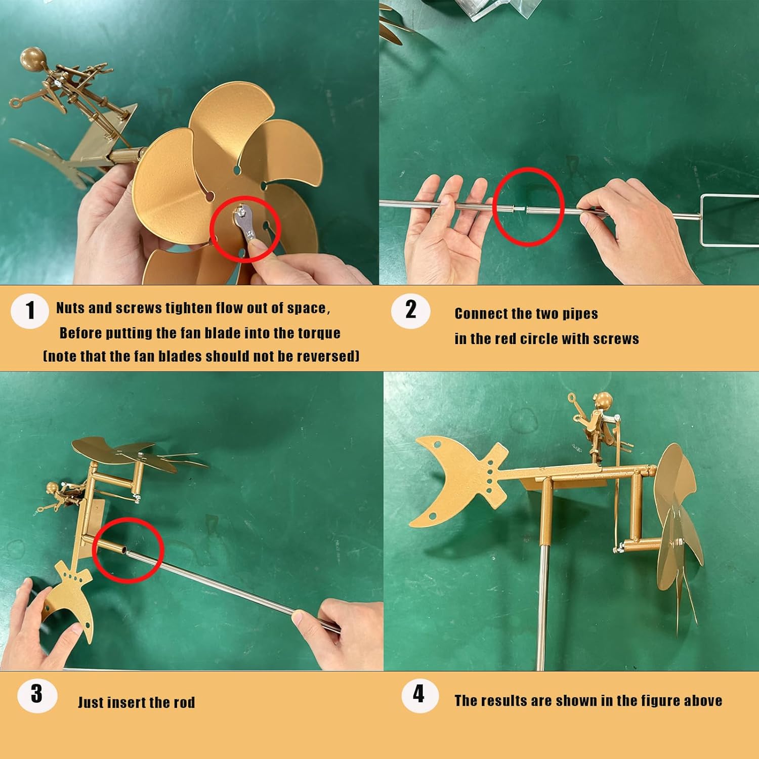 Guitarist Wind Sculptures & Spinners, Kinetic Sculpture Windmills, Metal Art Musician Figurine Wind Mill for Garden Yard Lawn Patio, Unique Garden Windmill Gift for Music Lover