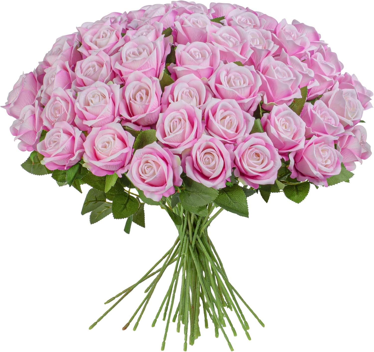 Uqueeten Fake Plants Roses Flowers Plastic Flowers Party Decoration for Home Gifts for Gf Roses Artificial Flowers for Vase Fake Plants Home Decor 19.6"(Deep Pink 50PCS)