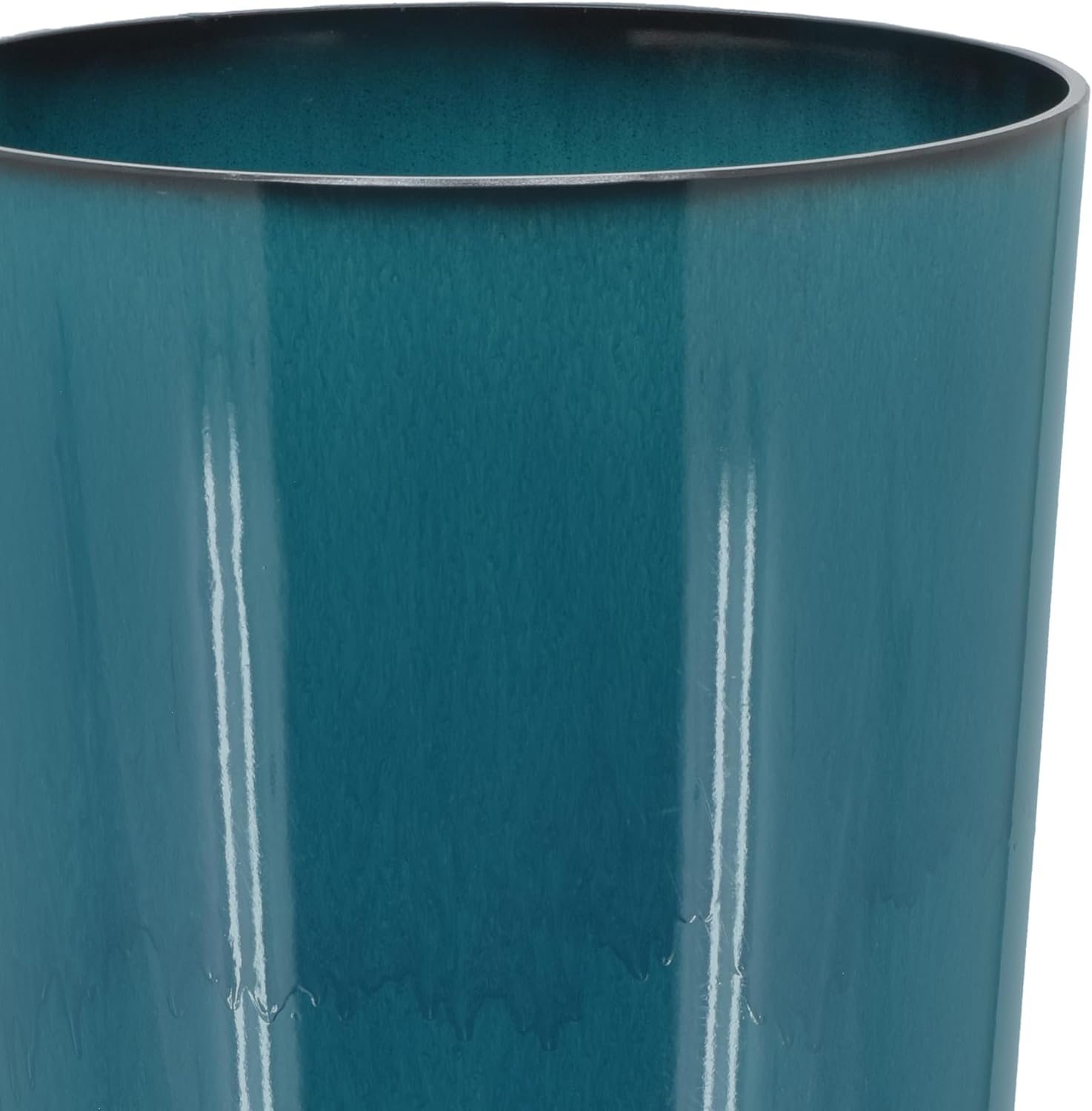 25.5-inch Tall Set of 2 Teal Large Plastic Planter Pots with Drainage Plug for Indoor or Outdoor Use, Decorative Lightweight Garden Flower Pot for Porch, Patio, Deck