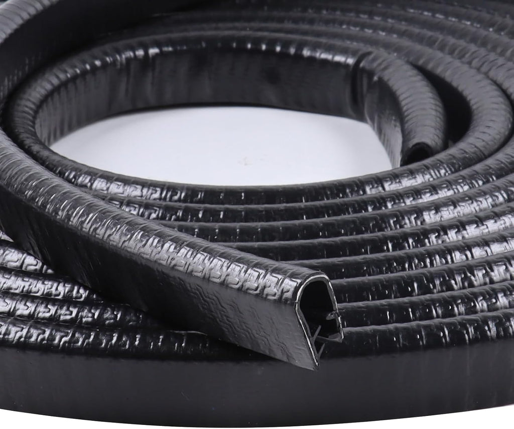 Edge Trim Black U-Channel Rubber Trim Edge with Metal 1/2" X 3/8" - Fit Gap 3/64" to1/4 Car Door Edge Sealing Strip, PVC Weather Stripping with Steel, Metal Edge Protector, 26FT