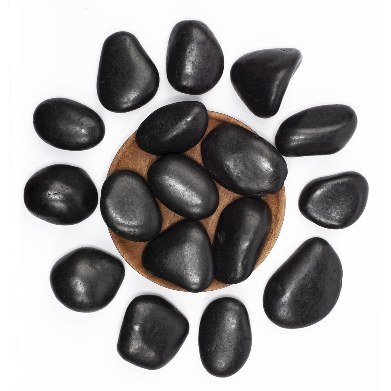 10 lbs Black River Rocks - Large Polished Black Pebbles for Plants & Garden Decorative Stones，2-3" Polished Pebbles for Landscaping, Fish Tanks, Flower Pots, Water Fountains