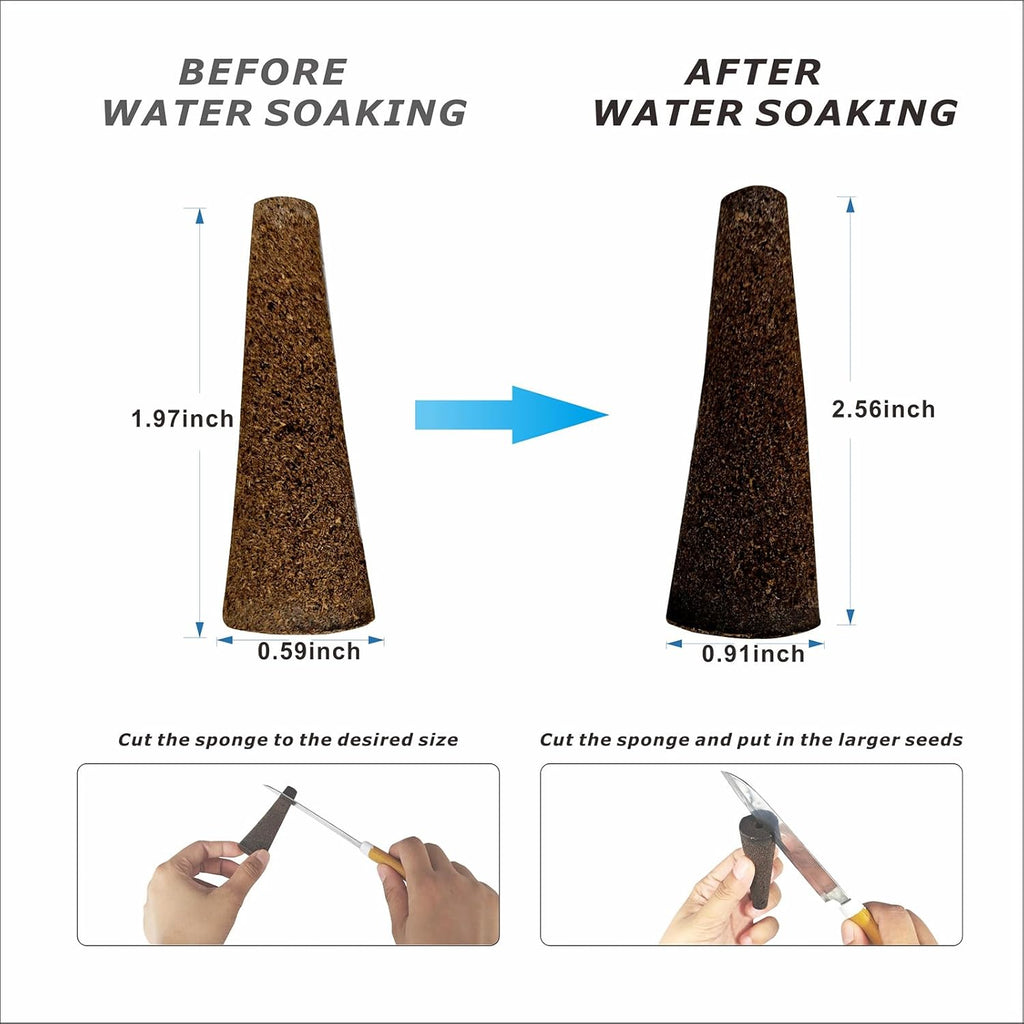 Seed Pods Kit for Hydroponics System, Includes 50 Grow Sponges, 50 Labels, 10 Grow Domes, 10 Grow Baskets and 1 Tweezers