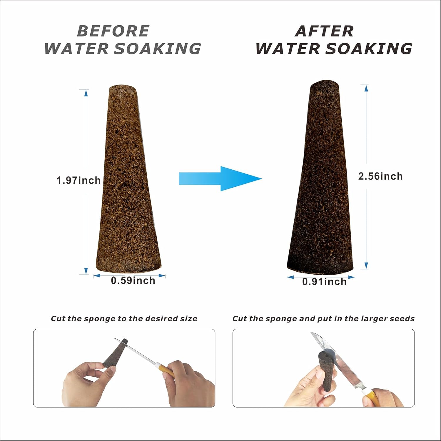 Seed Pods Kit for Hydroponics System, Includes 50 Grow Sponges, 50 Labels, 10 Grow Domes, 10 Grow Baskets and 1 Tweezers