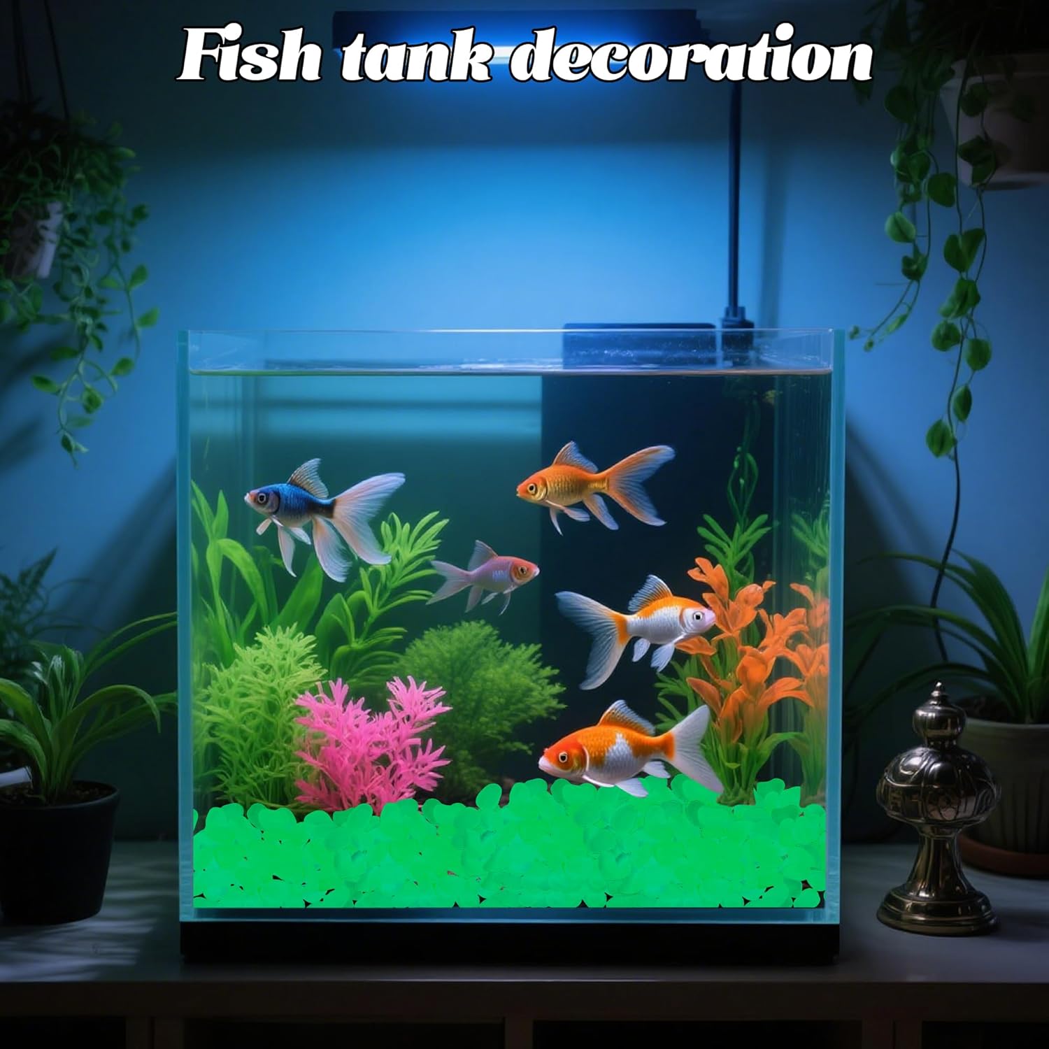 3.5LB Glow Pebbles Glowing Rocks for Garden Decoration 25-27mm Luminous Stones Glowing Stones for Driveway Landscape Walkway,Green(500pcs)