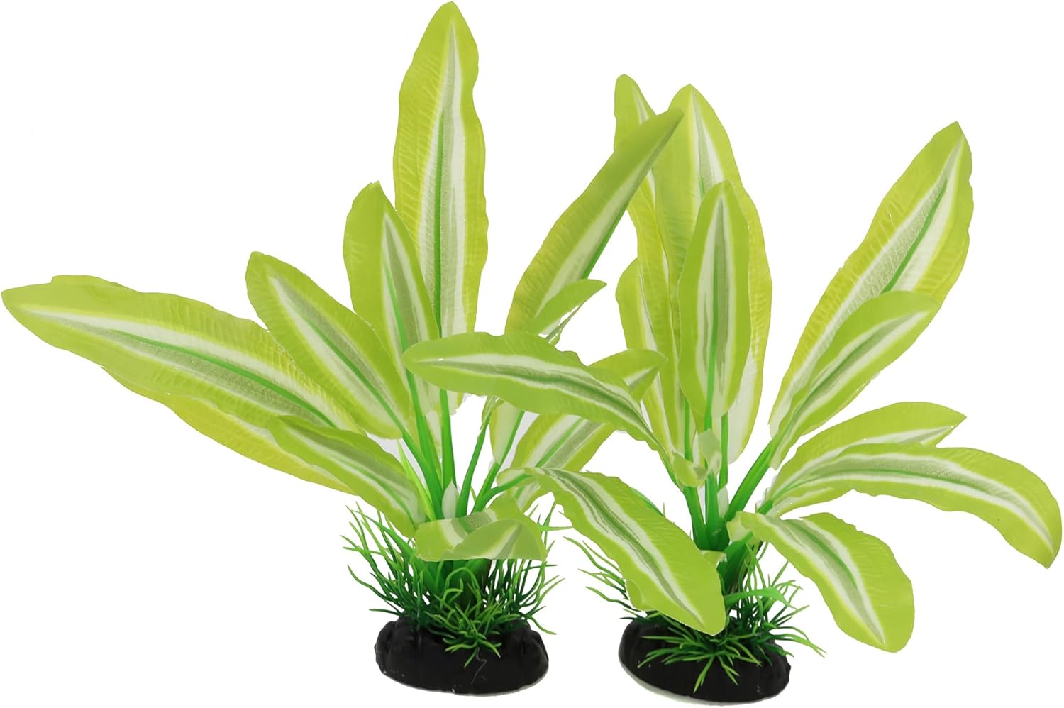 Silk Aquarium Plants for Betta Fish Tank, 2 Pcs 8 Inch Small Silk Aquarium Plant Aquatic Water Grass Decoration，Green-Yellow