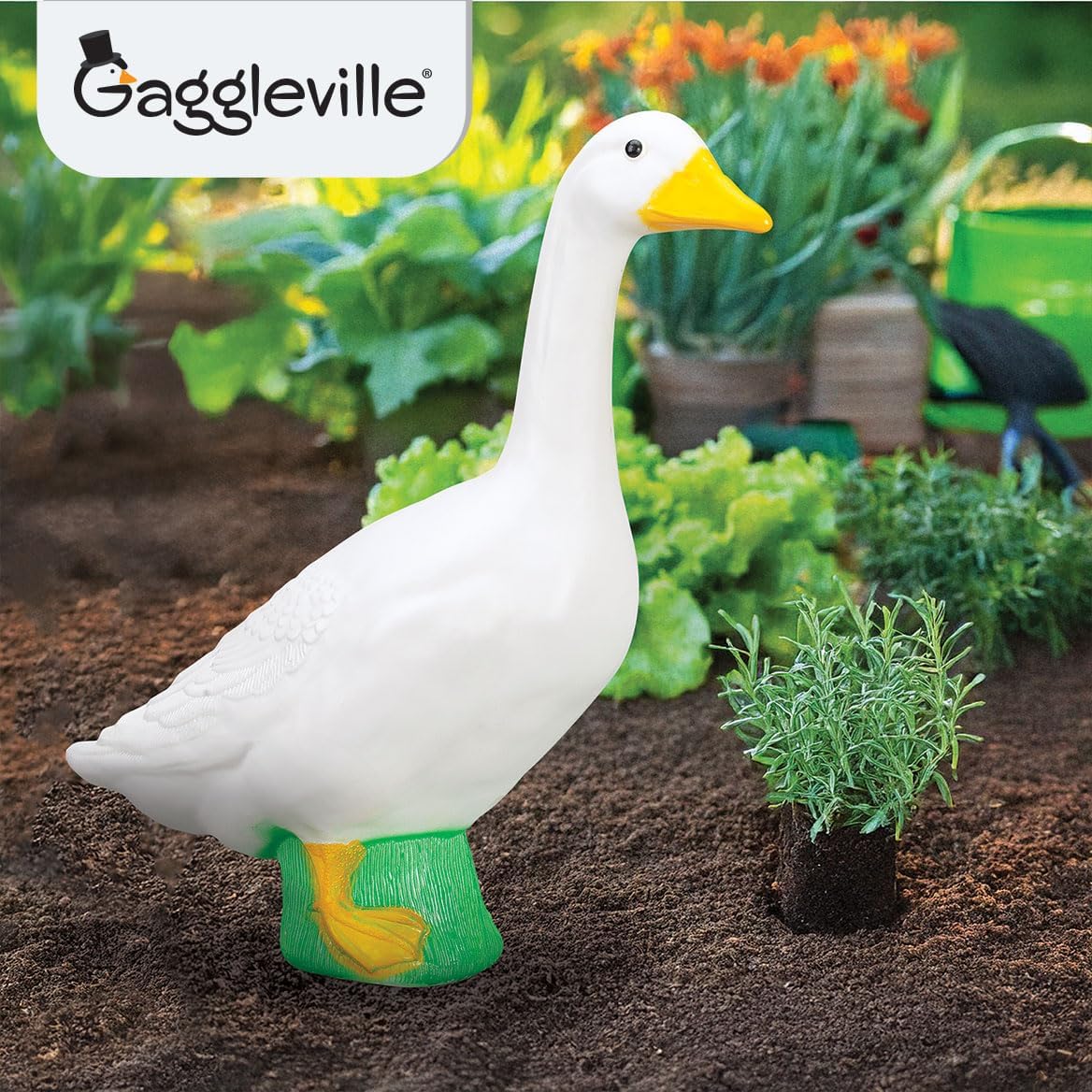 Fox Valley Traders Large White Goose, Plastic Garden Décor, 23” High