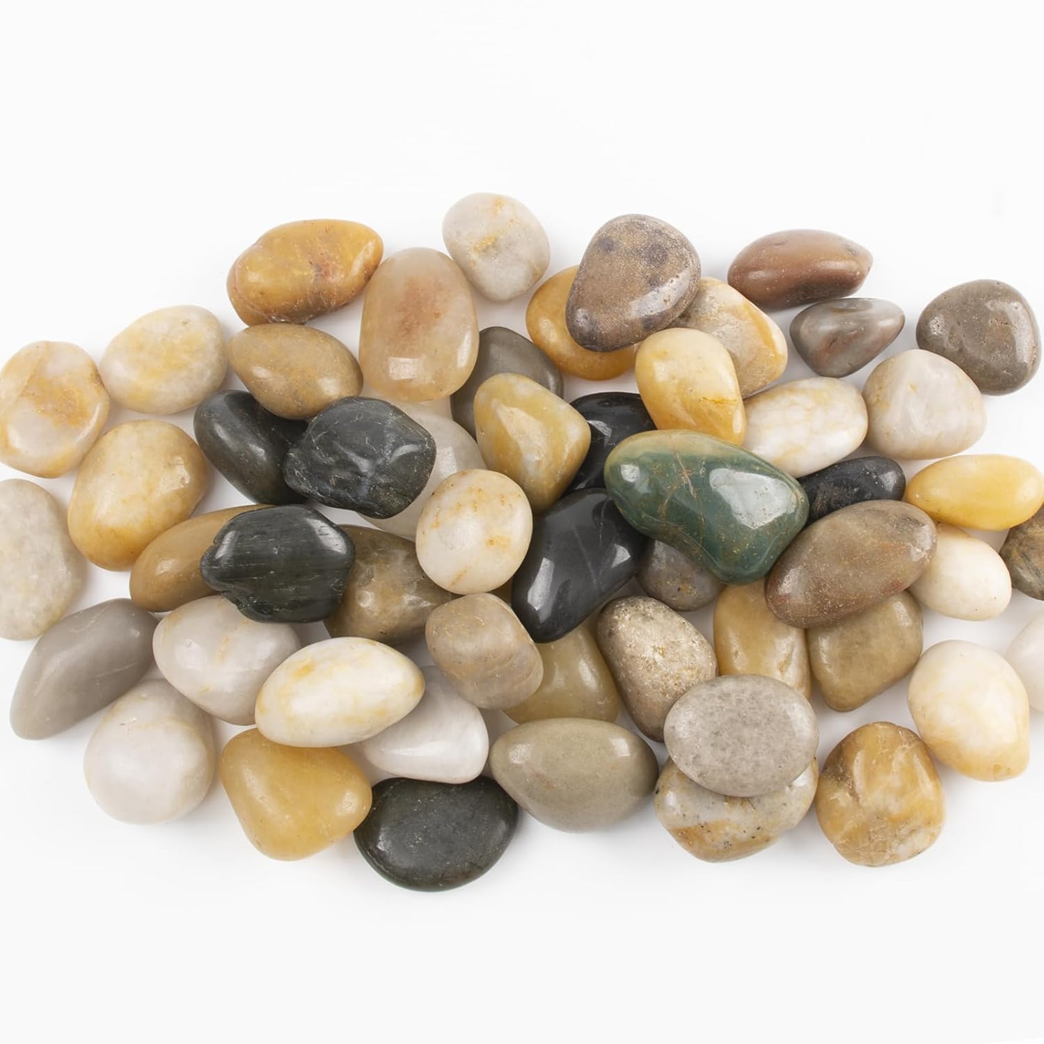20lbs 0.5-1 Inch River Rocks, Decorative Mixed Pebbles for Garden Landscaping, Indoor Plants, Fish Tanks, Vases, and Succulents – Ideal for Home Decoration and Outdoor Gardens (Mixed, Weight: 20 LB)