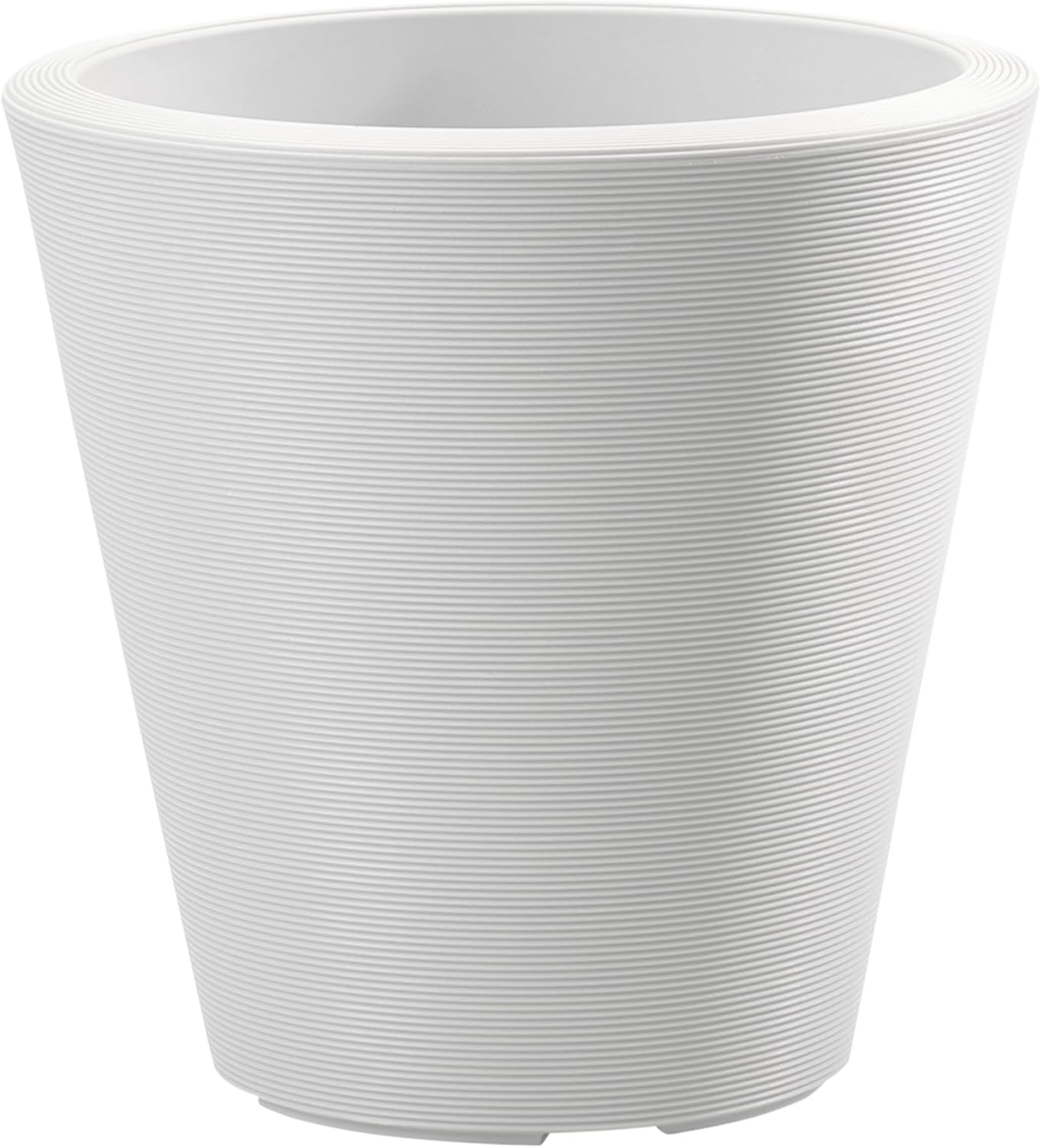 Crescent Garden Madison Planter– Weather-Resistant, Double Walled Indoor/Outdoor Plant Pot with Drain Hole – Durable All-Season Flower Container, 20" W (Cloud White)