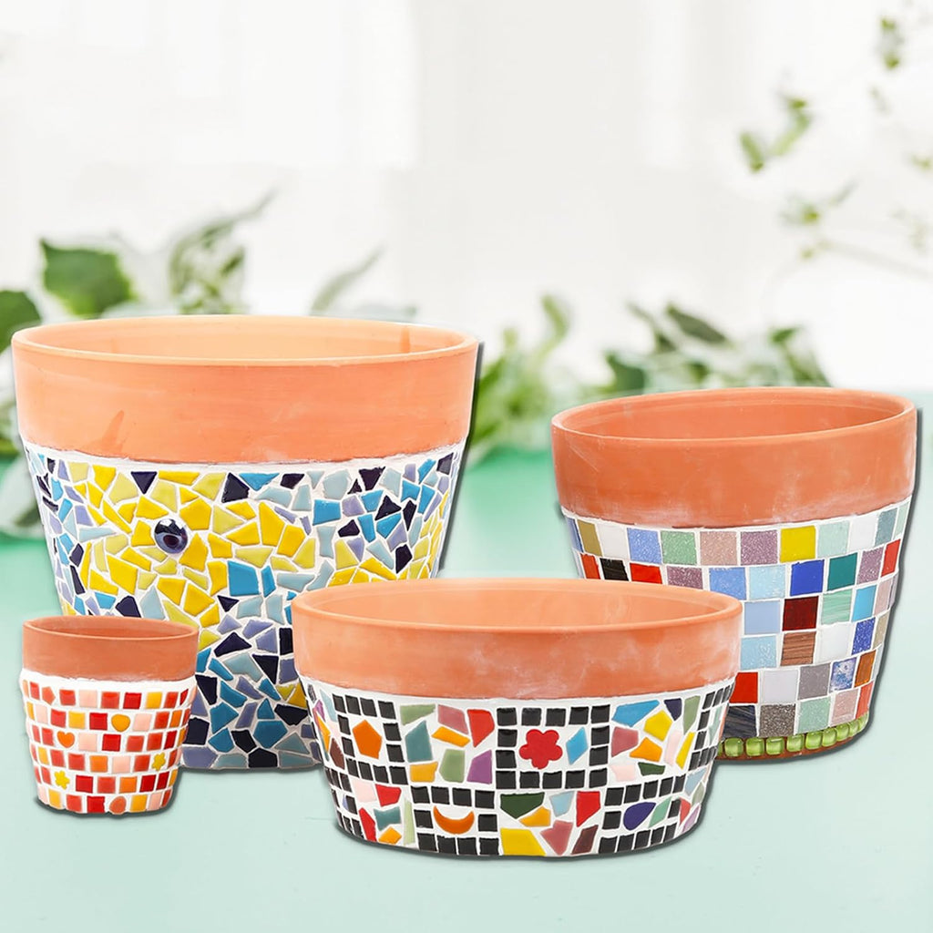 Irregular Size Ceramic Mosaics Pieces Stained Glass, Assorted Colors and Triangles Trapezoids Polygons Shapes, 200g (Black White Mix)