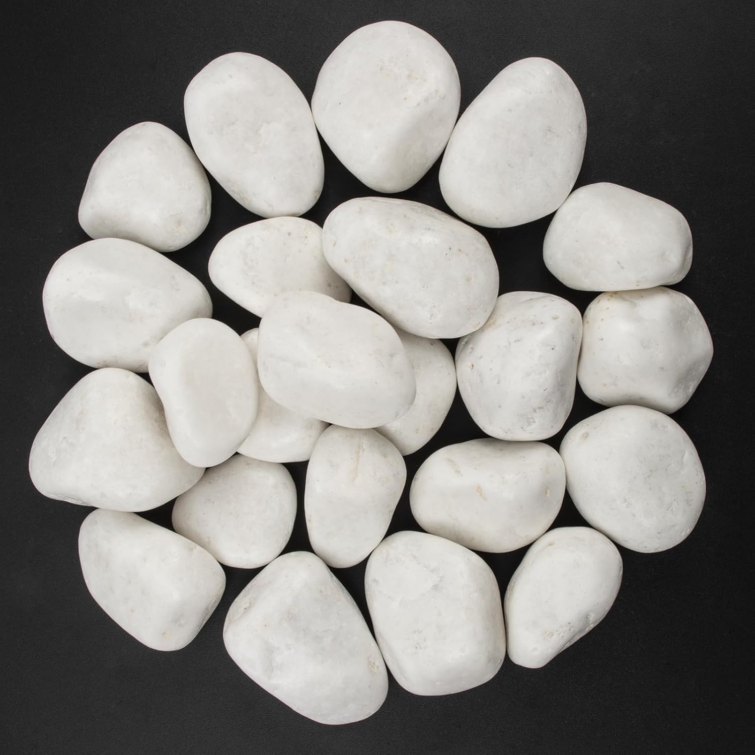 20 lbs White Polished Decorative Stones, 2-3 Inch Polished Rocks, Ideal for Garden Landscaping, Potted Plants, Pathways, Vase Fillers, and Aquarium Decoration(Pure White, Weight: 20 LB)