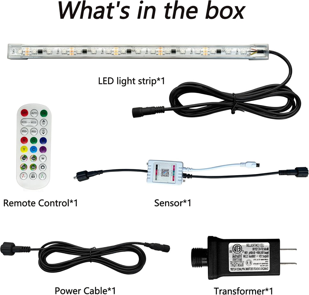 LED Light Strip Color Changing Waterfall Show Lights,Remote and APP Control Waterproof Aluminum LED Lights for Pool Pond Waterfall Fountain Landscape Lighting Decor 35.04"