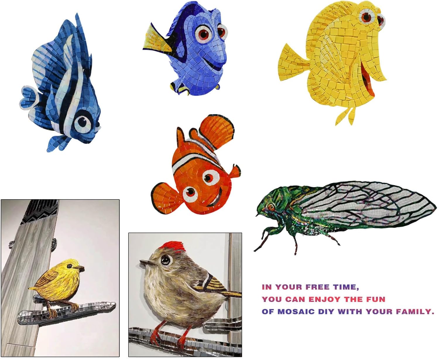 SMEIINIK 1.1lb Bulk Single Iridescent Color Mosaic Tiles for Crafts, Glass Pieces for Puzzles, Stained Glass Tiles for DIY, Making Supplies (MJ01-40)