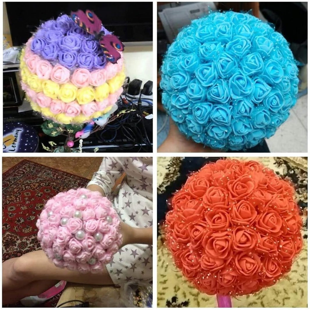 144pcs Mini Fake Rose Flower Heads Mini Foam Rose Head DIY Holiday Decoration Handmade Clip Art Fake Flower Wedding Home Party Wreath Gift Box Decoration（Black）