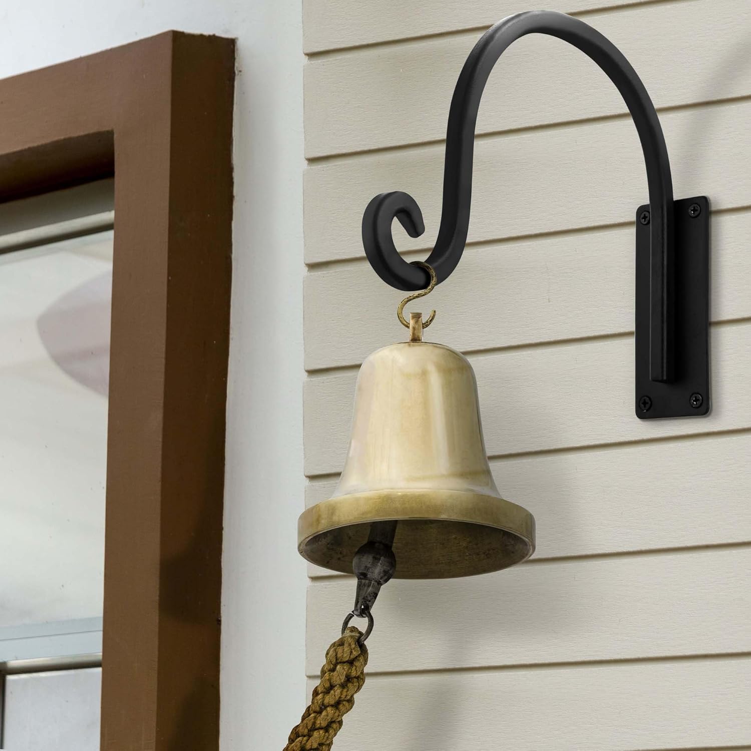 Heavy Duty Plant Hanger Bracket (8"/Black) Outdoor Hand-Forged Hanging Plant Bracket Durable and Stable Bird Feeder Hanger