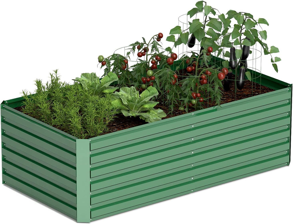 8x4x2 ft Raised Garden Bed, Large Metal Planter Raised Beds, Planters for Outdoor Plants for Vegetables, Flowers, Herbs, Fruits, and Succulents.