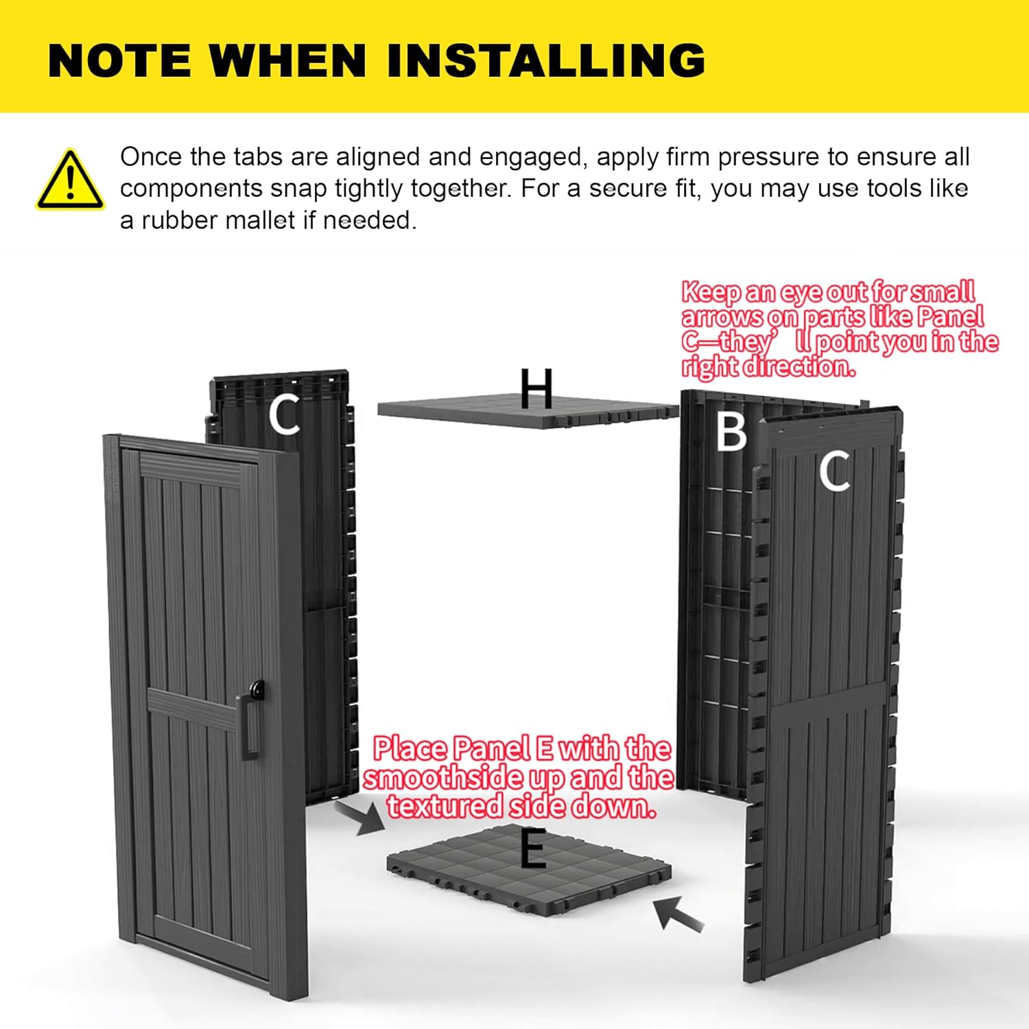 Outdoor Resin Storage Shed, Upgrade Durable Storage Cabinet with Removable Shelves and Lock Ring, Reinforced Floor, All-Weather Construction for Garden Patio Lawn (Gray)