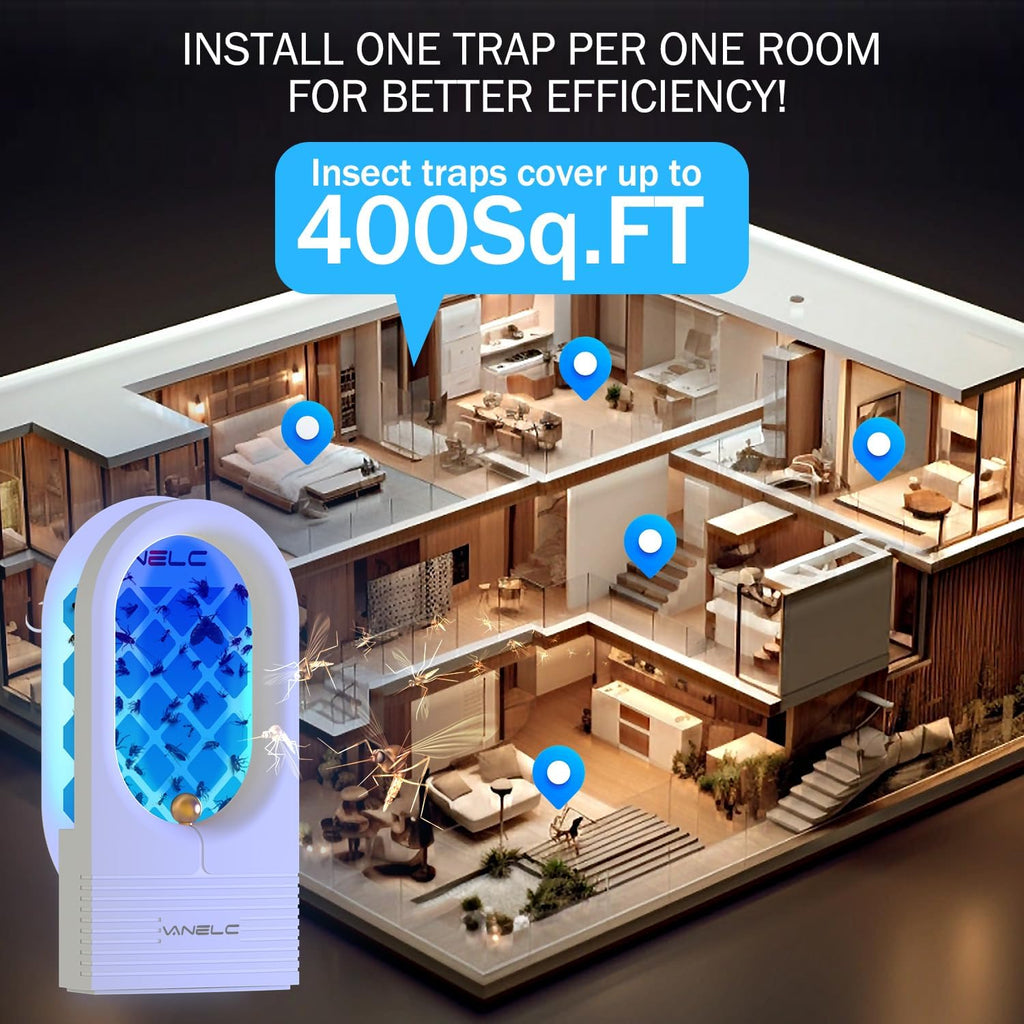 10 Pack Refills for Flying Insect Trap, Indoor Fly Trap for Moth, Gnat Killer Indoor, Bug Killer (Device Not Included) (Refill - 10 Double Sided Glue Cards)