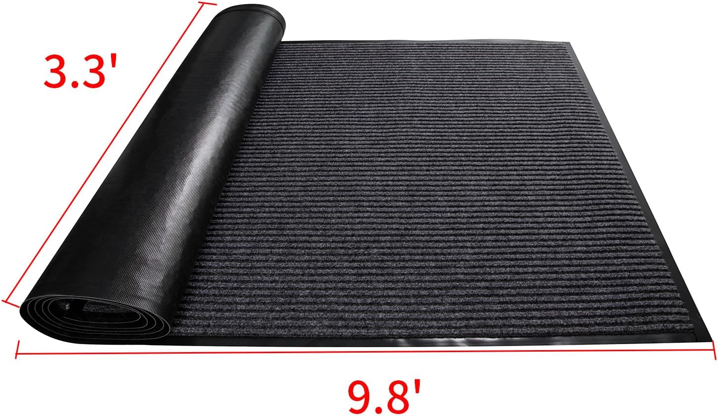 TANYOYO 3' X 10' Commercial Grade Door Floor Mat Brush Step Entrance Mat Vinyl Backed Utility Doormat Heavy Duty Floor Rugs Commercial Outdoor Carpet Indoor Entrance Mat