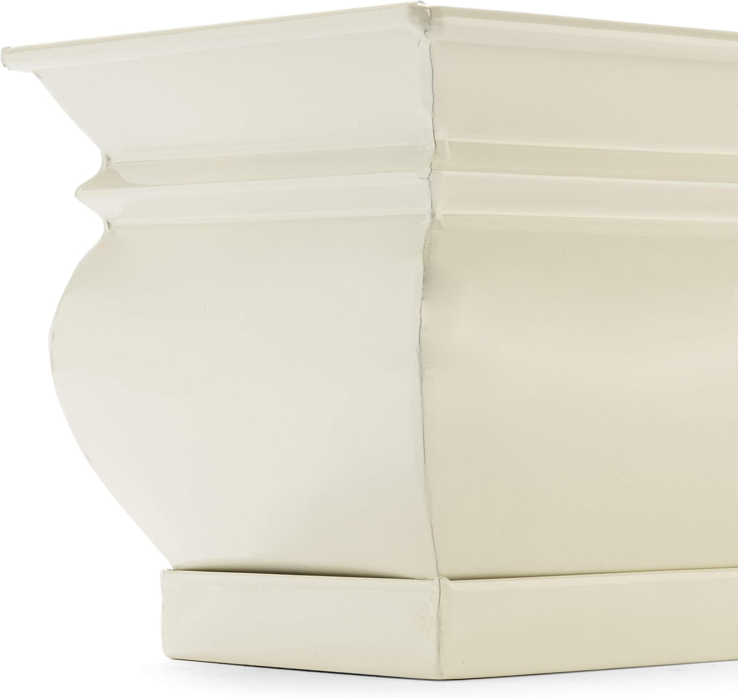 H Potter Herb Pots Indoor Planters with Drainage and Tray White Succulent Planter Window Sill Box Large Rectangular Outdoor Kitchen Flower Pot Garden Succulents Plants Ivory