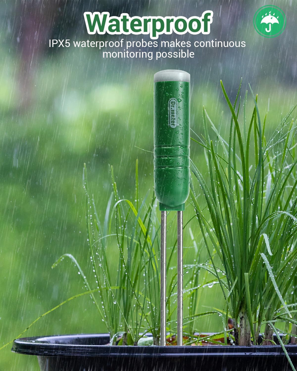 Dr.meter 2 Pack Soil Humidity Sensor Probe, Plant Soil Moisture Meter, Accessory Only, Cannot Be Used Alone