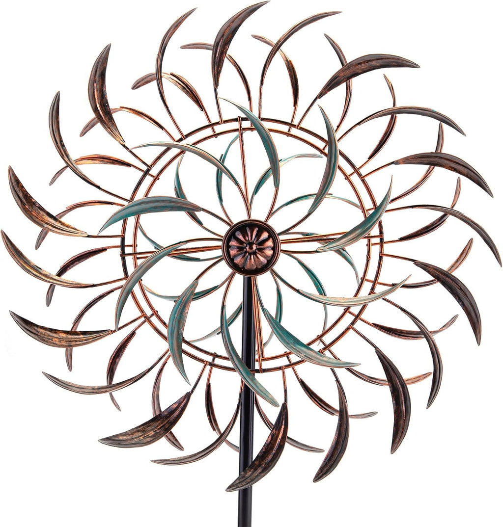 VEWOGARDEN Large Outdoor Metal Wind Spinners, 360 Degrees Swivel Wind Sculpture Yard Art Decor for Patio, Lawn & Garden 66 * 15.8 Inches