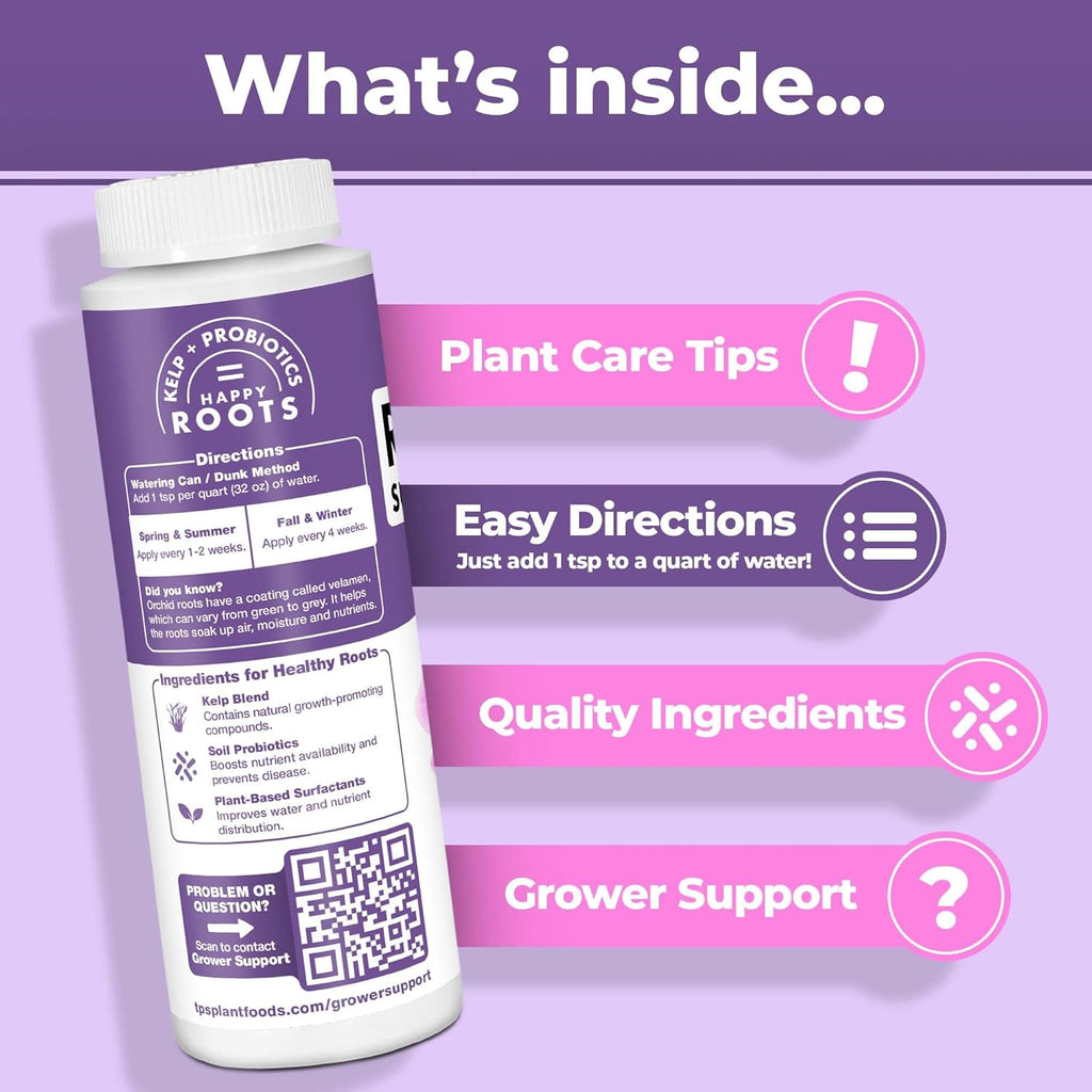 TPS NUTRIENTS Root Supplement for Orchids, Stimulate and Propagate Healthy Orchid Roots with Probiotics and Seaweed, Liquid Plant Fertilizer, 32 oz (1 Quart)
