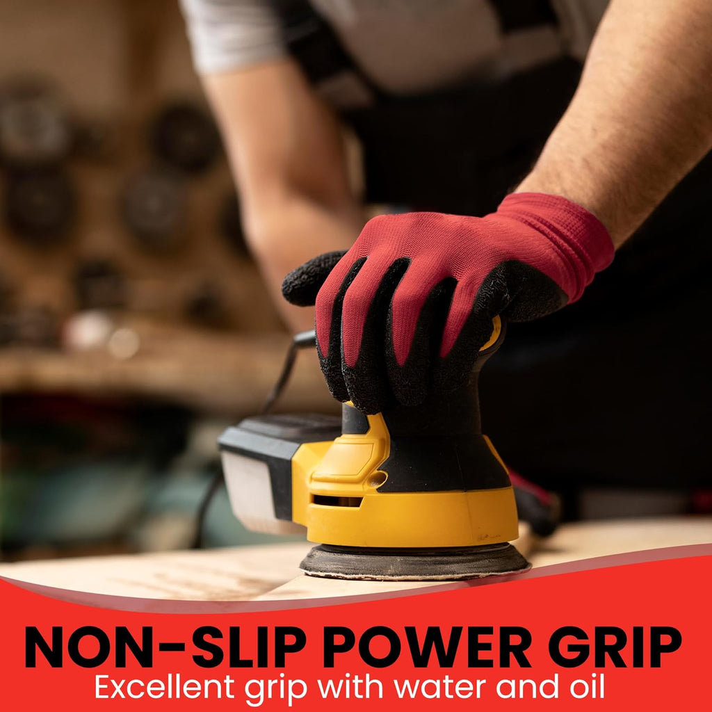 10 OR 20 Pairs Work Gloves–Heavy Duty Rubber Coated Safety Work Gloves–Multipurpose Gloves