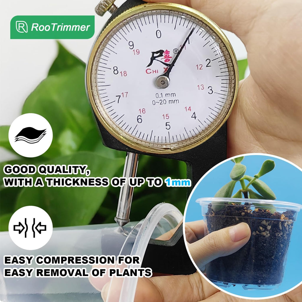 100 Pack 2.8 Inches Clear Plant Pots with Drainage Holes, Transparent Seeding Nursey pots, Round Plastic pots for Seeds Starter, Seeds Germination