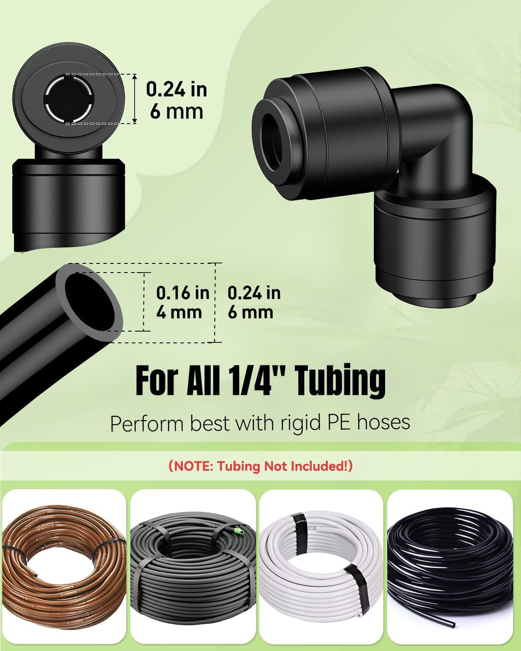 Pawfly 15 Pcs Quick Connect 1/4" Drip Irrigation Elbow Connectors, Anti-Leak Drip Irrigation Parts, Push-to-Fit 2-Way Elbows, Universal 90 Degree Elbow Fittings for 1/4 Inch Irrigation Tubing