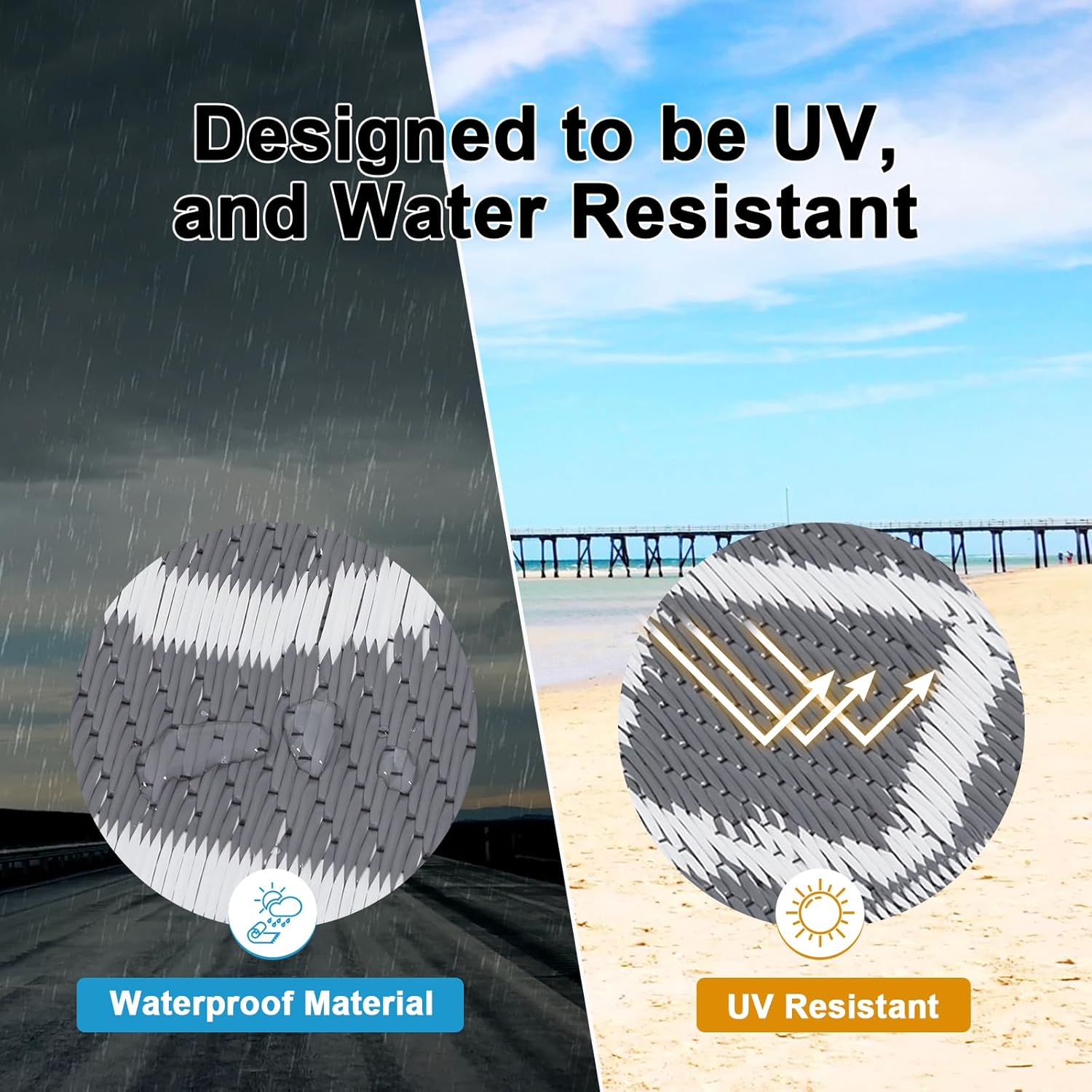 HEBE Outdoor Rug Waterproof 5x8, Reversible Plastic Straw Rug RV Camping Rug, Indoor Outdoor Patio Mat Clearance, Outside Carpet for Porch,Deck,Camper,Balcony,Backyard,Picnic