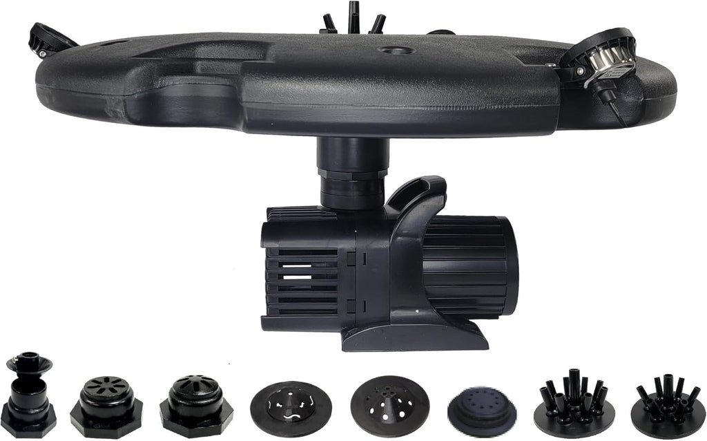 HALF OFF PONDS Floating Fountain – 1.75 HP Pond Aerator with 200' Cord – 14,800 GPH Water Pump –11 Spray Patterns - Energy-Efficient - White LED Lights - for Large Ponds, Lakes & Water Gardens