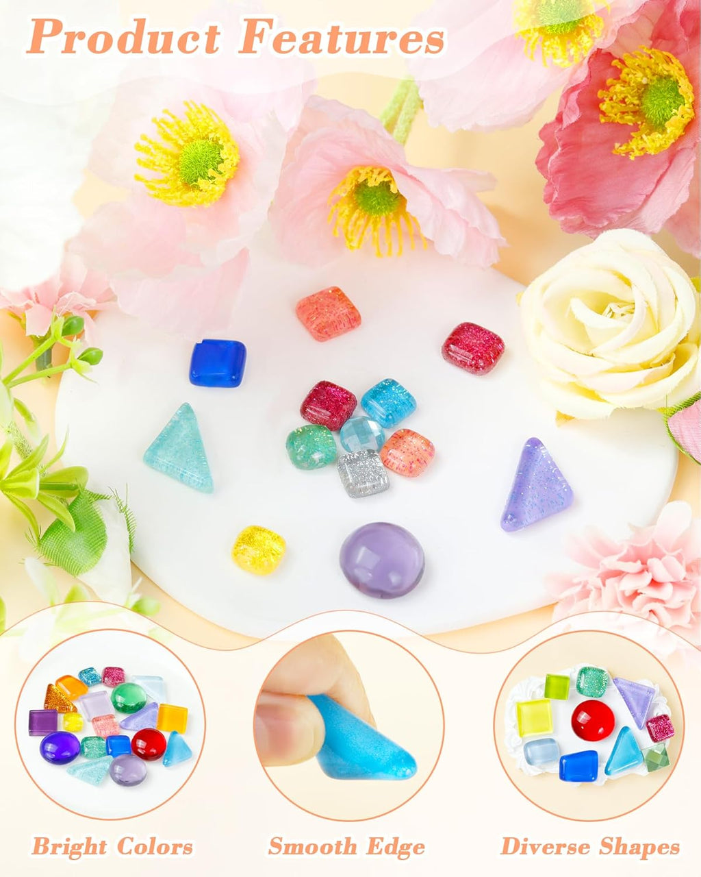 FIVEIZERO 420g Mosaic Tiles for Crafts - 280Pcs Glass Mosaic Kits, Mixed Shapes Mosaic Glass Pieces for Art, Irregular Tiny Mosaic Tile for DIY Projects, Home Decoration(Purple)