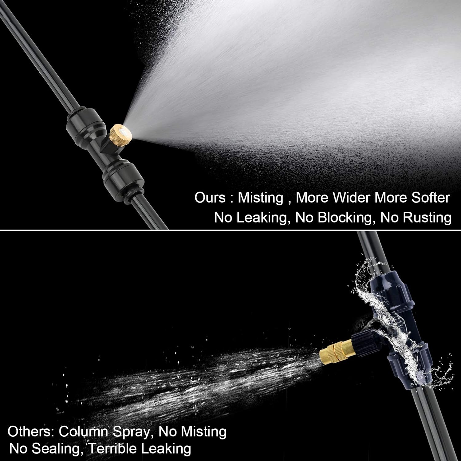 Misting Cooling System, DIY 49.2 FT(15M) Misting Line +15 Brass Mist Nozzles+ a Brass Connector(3/4'') Outdoor Mister System for Patio Waterpark Garden Trampoline Greenhouse