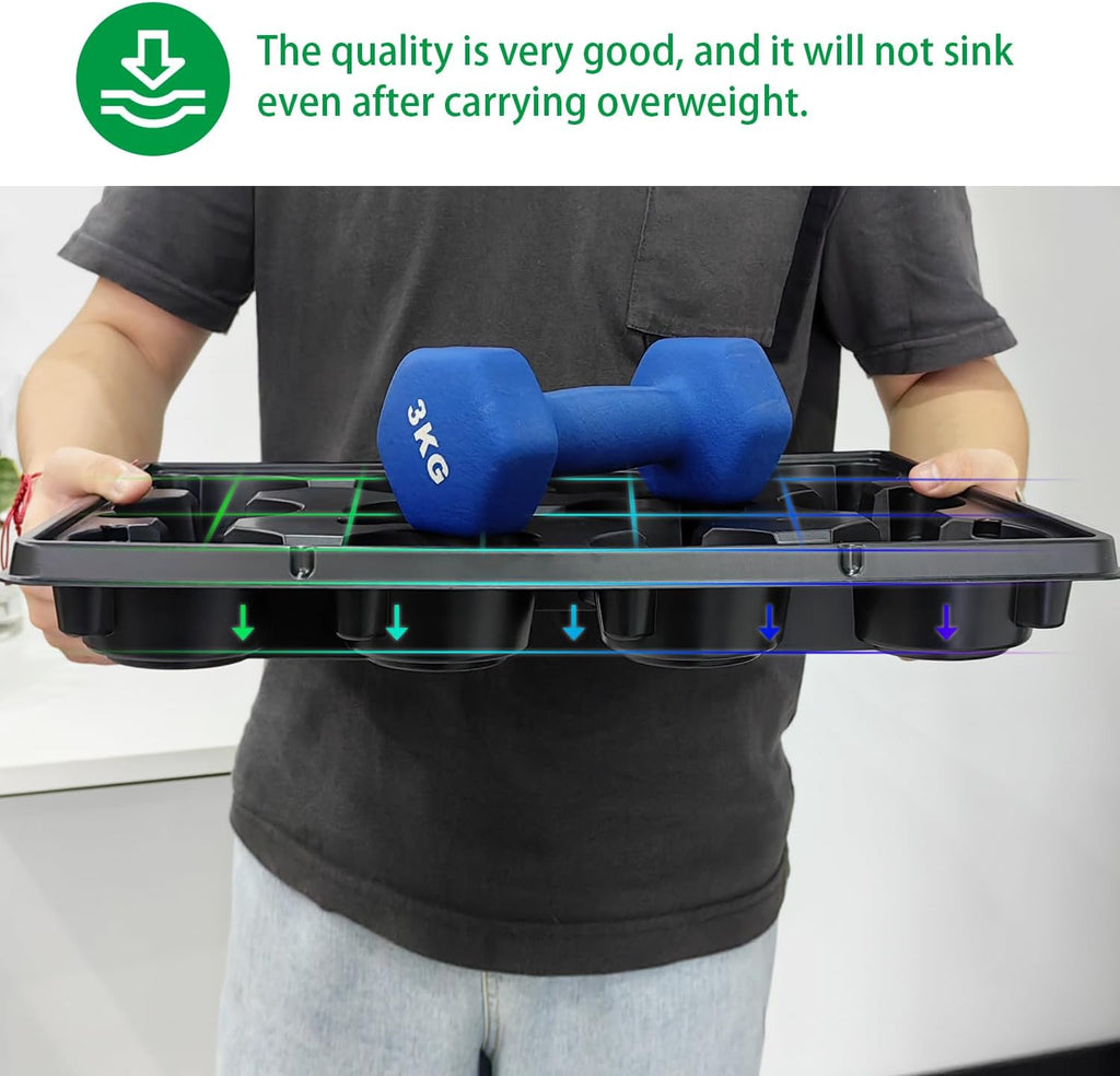 12 Cell Round Nursery Pots Trays Thickened Durable Seedling Pots Shuttle Carrying Trays for Holding 4 inch Nursery Pots (16.85" × 12.6", 10-Pack)