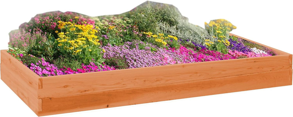 Red Cedar Wood Raised Vegetable Garden Bed - Amish Made in USA (11" Double Raised Bed, Cedar Stain)